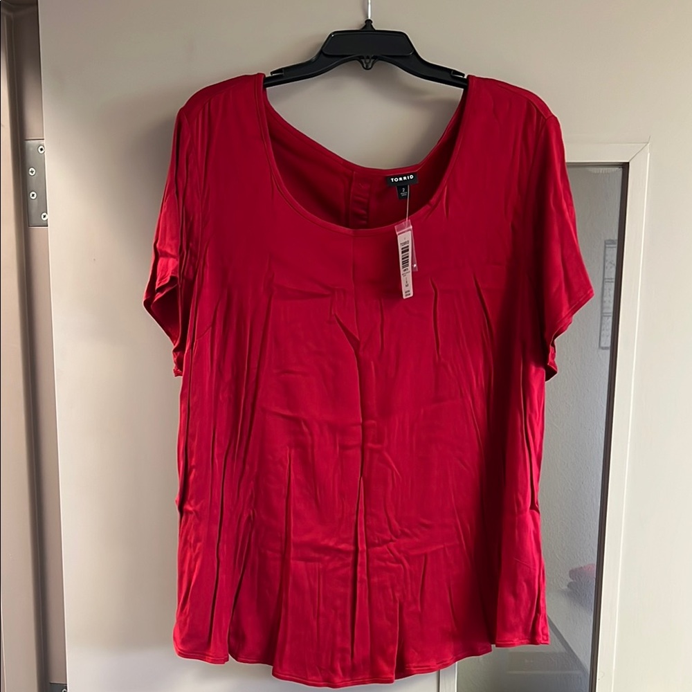 Torrid Vibrant Red Short Sleeve Top